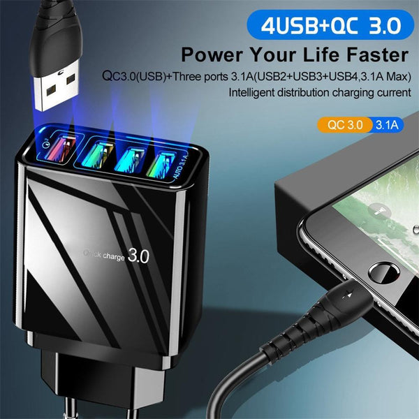 4-Port USB Fast Charger (30W)