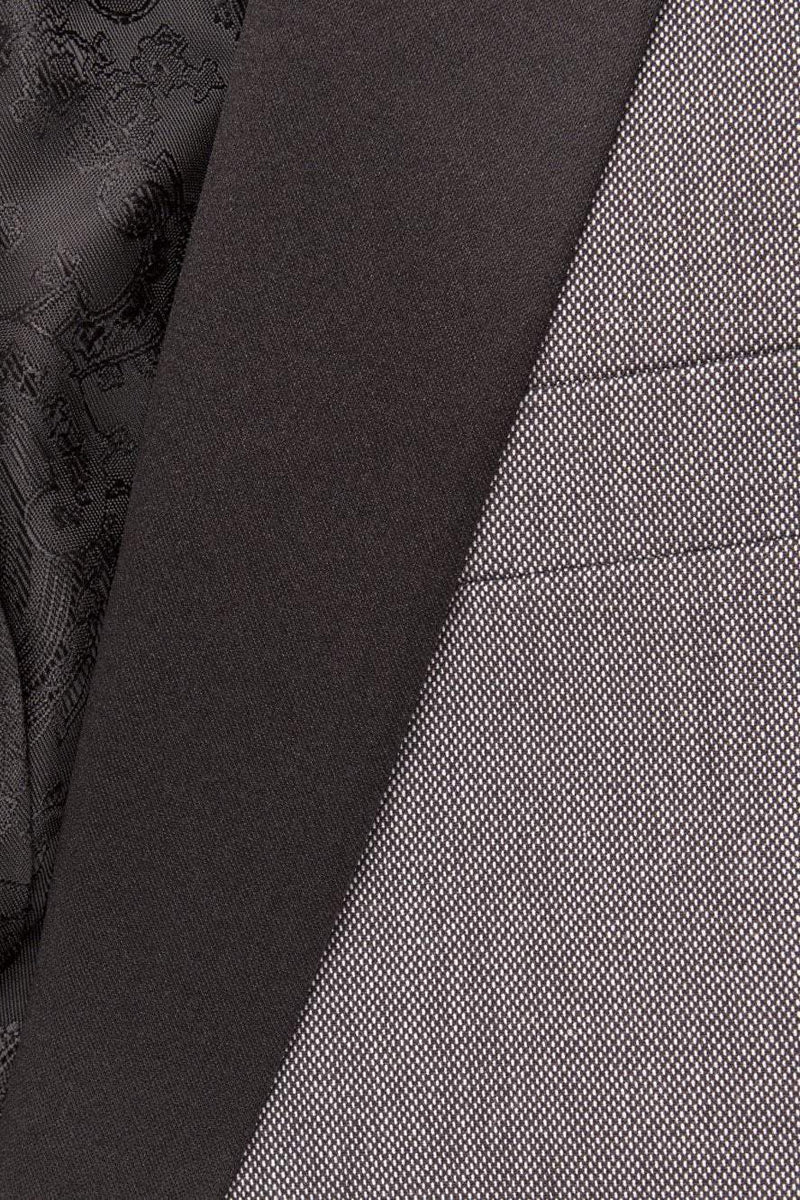"Sebastian" Grey Pindot Tuxedo Jacket Shawl (Separates)