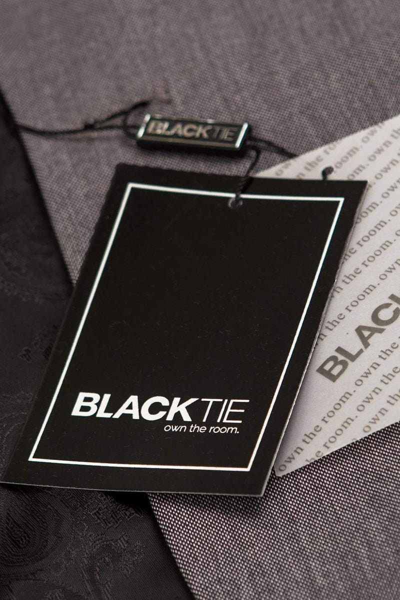 "Sebastian" Grey Pindot Tuxedo Jacket Shawl (Separates)